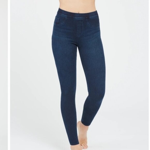 Spanx Jean- Ish Ankle Leggings in Twighlight Rinse‎ Size S - Picture 1 of 6